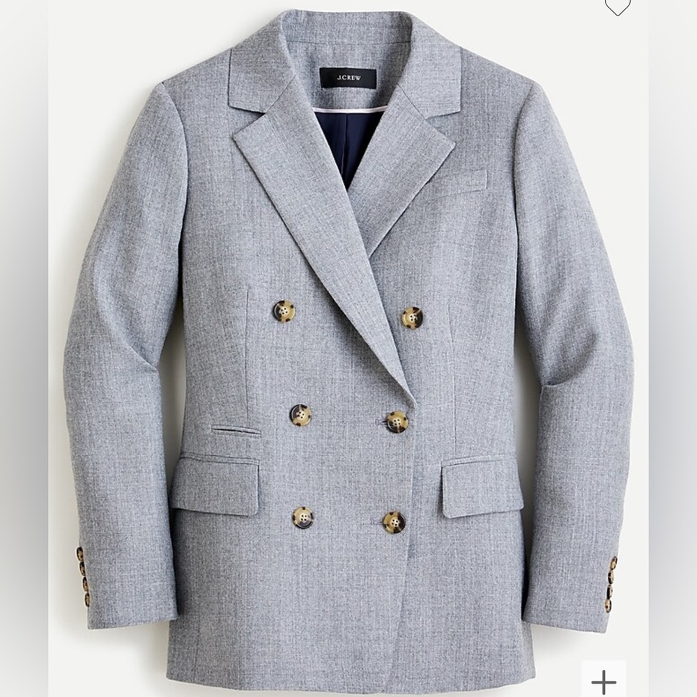 NWT JCrew Double-breasted blazer in lightweight houndstooth wool - Picture 2 of 8